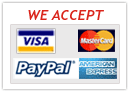 We Accept - VISA, MasterCard, PayPal, American Express